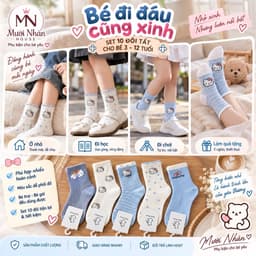 Set 10 Đôi Tất Kitty Hồng Mẫu Mới 2026 Cho Bé, Tất Len Tăm Dày Dặn Dễ Thương 2