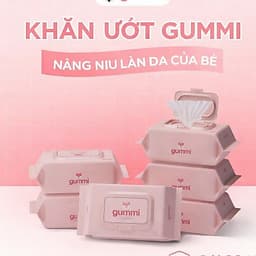 Thùng 10 gói khăn ướt Gummi 80 Tờ không cồn, không parabens cao cấp dành cho em bé chuẩn 4
