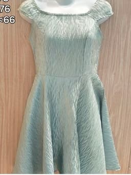 [2hand] Đầm phi lụa dập nhăn xanh mint cổ thuyền size S hàng XK thanh lý 3