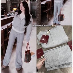 𝐄𝐍.𝐄𝐍 | Set Bộ Nỉ Nữ Hoodie Khóa Kéo Có Mũ + Quần Ống Suông Form Rộng, Bộ Thể Thao Nữ Phong Cách Hàn Quốc 7905  9