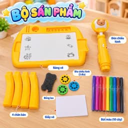 Bàn Chiếu Hình Vẽ Thông Minh ,Có Bút Màu Và Đĩa Chiếu Hình – Bàn Vẽ Sáng Tạo Tập Tô Màu Phát Triển Tư Duy 5