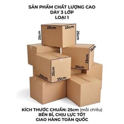 40 Hộp carton gói hàng 25x25x25cm ,25x15x15 dày 3 lớp loại 1, hộp giấy đóng gói chịu lực 1