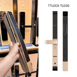 Khóa điện tử Nhận Diện Khuôn Mặt Face ID Vân Tay D20 D30 cho Cửa Nhôm Xingfa, App TTLOCK chống nước pin sạc lithium 6