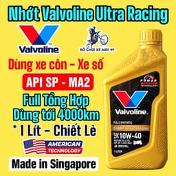 ( Dầu Nhớt Xe Số ) Valvoline Ultra Racing Champ 4T 10W-40 (1L) Full Tổng hợp Made in singapore >>>> 2