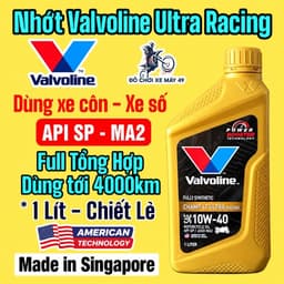 ( Dầu Nhớt Xe Số ) Valvoline Ultra Racing Champ 4T 10W-40 (1L) Full Tổng hợp Made in singapore >>>> 1