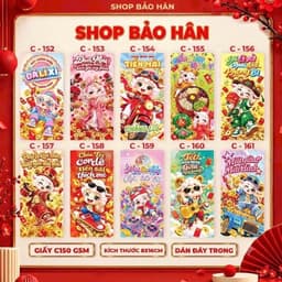 Sỉ 100/200/300 bao lì xì 2027 năm Đinh Mùi, bao lì xì Truyền thống 2027 6