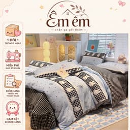 Bộ vỏ chăn,ga gối trần phủ bèo 4 món xinh xắn,vải nỉ nhung sữa mềm mịn chống tĩnh điện,vỏ chăn không kèm ruột êm êm shop 1