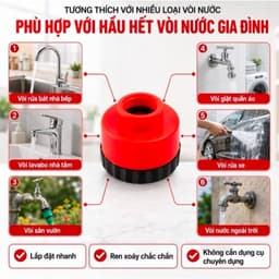 Đầu Sen Tăng Áp 1000 Lỗ Phun Tia Siêu Mịn , lắp đặt dễ dàng vòi REN 21 & 27 4