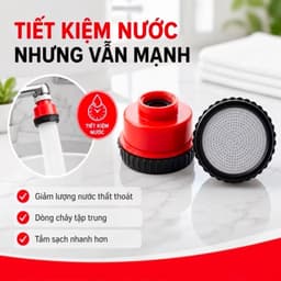 Đầu Sen Tăng Áp 1000 Lỗ Phun Tia Siêu Mịn , lắp đặt dễ dàng vòi REN 21 & 27 8