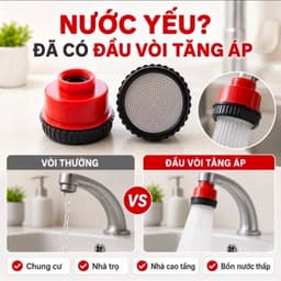 Đầu Sen Tăng Áp 1000 Lỗ Phun Tia Siêu Mịn , lắp đặt dễ dàng vòi REN 21 & 27 9