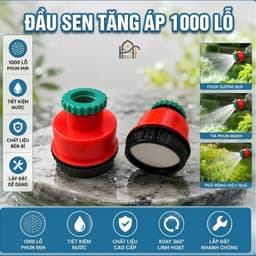 Đầu Sen Tăng Áp 1000 Lỗ Phun Tia Siêu Mịn , lắp đặt dễ dàng vòi REN 21 & 27 1