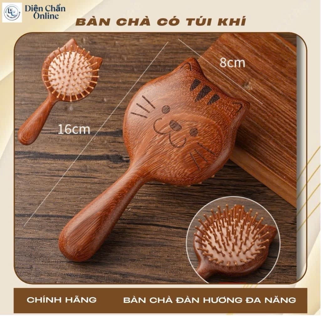 Lược Gỗ Đàn Hương Có Đệm Khí Massage Đầu Làm Mượt Tóc @All