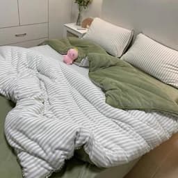 Bộ vỏ chăn ga gối nỉ nhung lông thỏ 4 món,vải nỉ nhung sữa êm mềm mịn, không kèm ruột bên trong 8