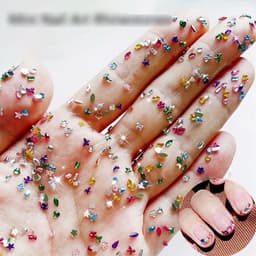 Hộp Chamr đá nhiều màu sắc, Nhiều kiểu dáng , Khoảng 1440 Chiếc, Đá đáy phẳng Sáng Bóng, Đồ Trang Tri Móng Tay... 7