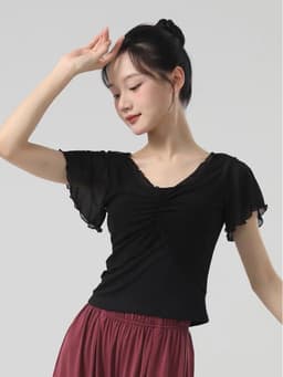 (Hàng sẵn) Áo tập múa cổ trang Áo múa truyền thống (ko kèm áo lót trong) 1