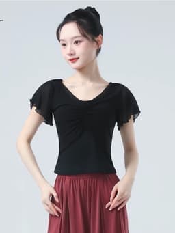 (Hàng sẵn) Áo tập múa cổ trang Áo múa truyền thống (ko kèm áo lót trong) 2