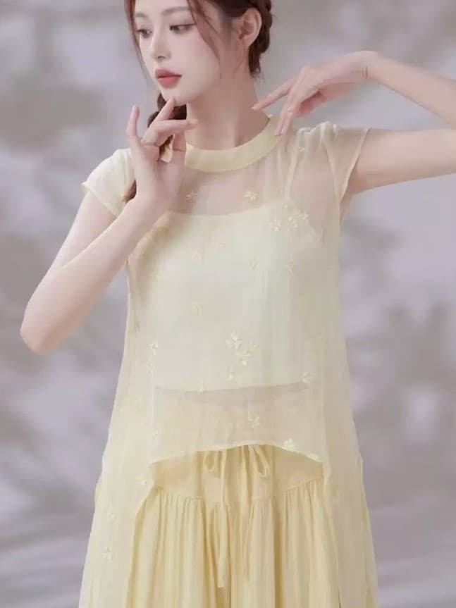 (Hàng sẵn) Áo tập múa cổ trang Áo múa truyền thống (ko kèm áo lót trong)