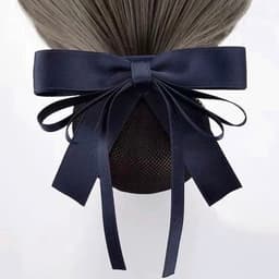 Kẹp tóc nơ có lưới búi tóc gọn gàng DUBOCHIC 10cm thời trang văn phòng tiếp viên 1