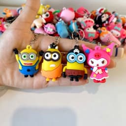 Combo 10/20 Móc Khóa Hoạt Hình 3D Silicon Cute Dễ Thương - Móc Treo Balo Cặp Sách Học Sinh Nhựa Dẻo 2