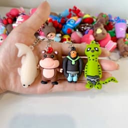 Combo 10/20 Móc Khóa Hoạt Hình 3D Silicon Cute Dễ Thương - Móc Treo Balo Cặp Sách Học Sinh Nhựa Dẻo 3