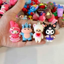 Combo 10/20 Móc Khóa Hoạt Hình 3D Silicon Cute Dễ Thương - Móc Treo Balo Cặp Sách Học Sinh Nhựa Dẻo 4