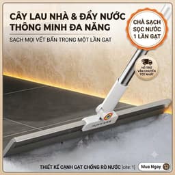 Chổi Gạt Nước Silicon Đa Năng 3in1 - Cây Lau Nhà Quét Bụi, Kính, Sàn Nhà Tắm Xoay 360 Độ Cao Cấp 2