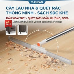 Chổi Gạt Nước Silicon Đa Năng 3in1 - Cây Lau Nhà Quét Bụi, Kính, Sàn Nhà Tắm Xoay 360 Độ Cao Cấp 3