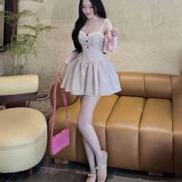 Đầm 2 dây hoạ tiết nhiều mẫu kèm khoác 4