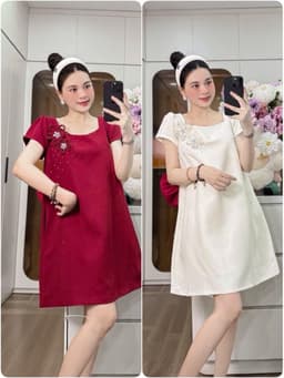 <Đầm bầu Quynhanhhouse> (NH CLOTHING) Váy tuyết mưa đính hoa H004 sm 2