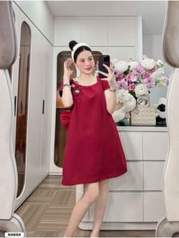 <Đầm bầu Quynhanhhouse> (NH CLOTHING) Váy tuyết mưa đính hoa H004 sm 3