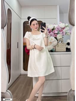 <Đầm bầu Quynhanhhouse> (NH CLOTHING) Váy tuyết mưa đính hoa H004 sm 4