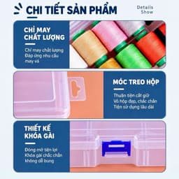 Bộ Kim Chỉ May Vá Đa Năng Kèm Hộp Nhựa Trong Suốt Tiện Lợi Cho Gia Đình 6