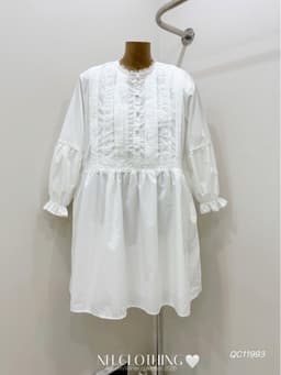 <Đầm bầu Quynhanhhouse> (NH CLOTHING) Váy thô pha ren m11993 7