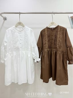 <Đầm bầu Quynhanhhouse> (NH CLOTHING) Váy thô pha ren m11993 6