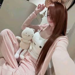 Set thun mặc nhà 3 món đáng yêu quần loe kẻ ngang 8