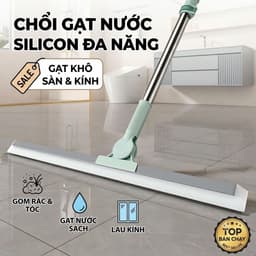 Chổi Gạt Nước Silicon Đa Năng 3in1 - Cây Lau Nhà Quét Bụi, Kính, Sàn Nhà Tắm Xoay 360 Độ Cao Cấp 1