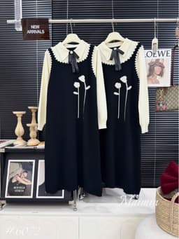 <Đầm bầu Quynhanhhouse> (QC) #6072 - 3045 Váy hoa 3d nơ freesize 1