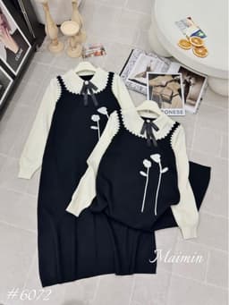 <Đầm bầu Quynhanhhouse> (QC) #6072 - 3045 Váy hoa 3d nơ freesize 5