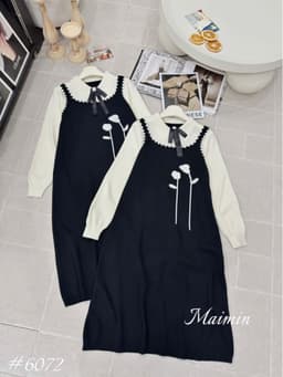 <Đầm bầu Quynhanhhouse> (QC) #6072 - 3045 Váy hoa 3d nơ freesize 8