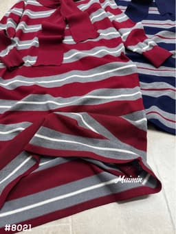 <Đầm bầu Quynhanhhouse> (QC) #8021 Váy kẻ suông kèm khăn cùng màu thêu chữ 4