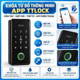 Khóa điện tử vân tay mã số thẻ từ cửa tủ thông minh điều khiển qua ứng dụng Ttlock, an toàn và tiện lợi. 1
