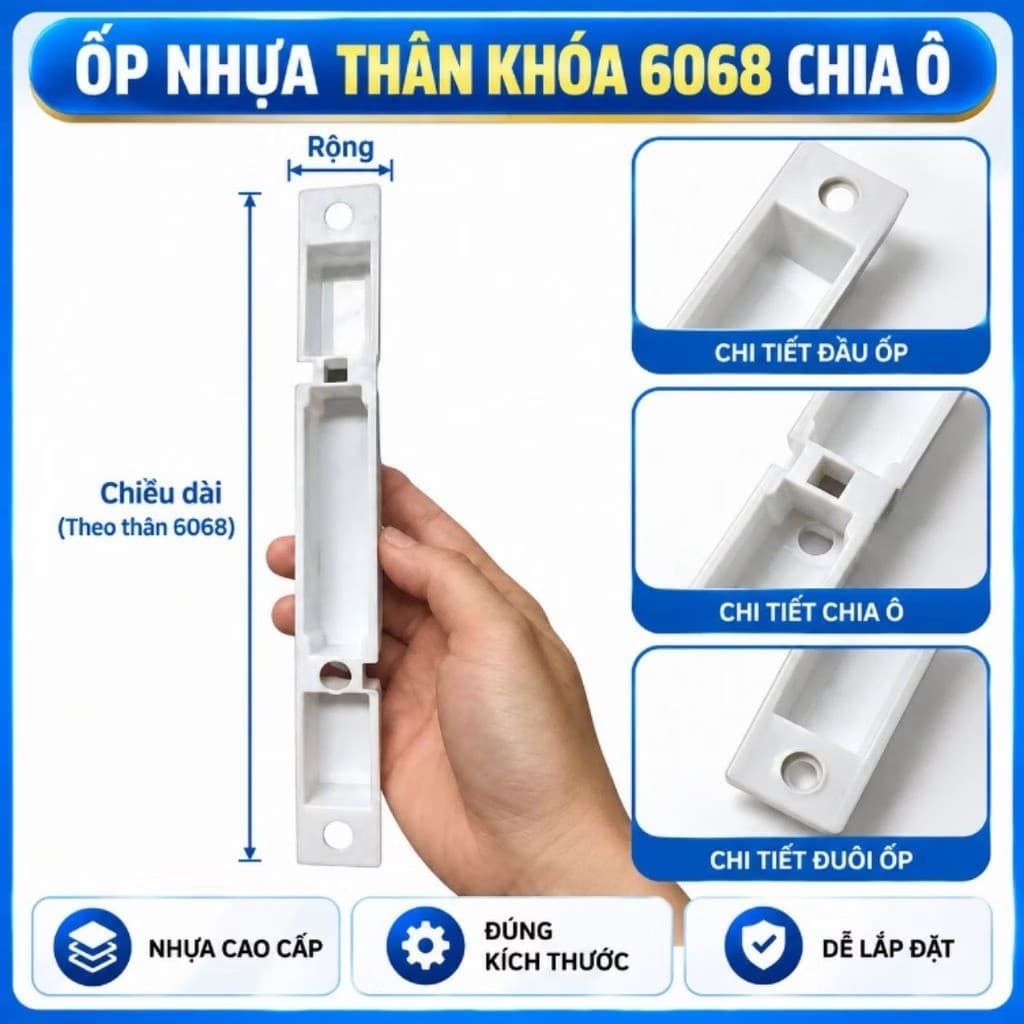 Ốp nhựa trắng cho thân khóa 6068 chất lượng cao, bền đẹp