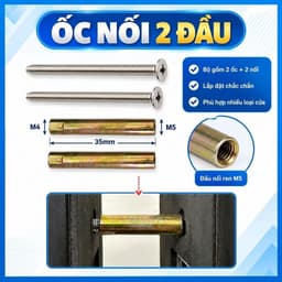 Bộ tùy chọn gồm 2 vít M4, M5, M6 và 2 ốc nối chuyên dụng cho khóa M4=M4, M5=M5, M5=M6, M6=M6. 1