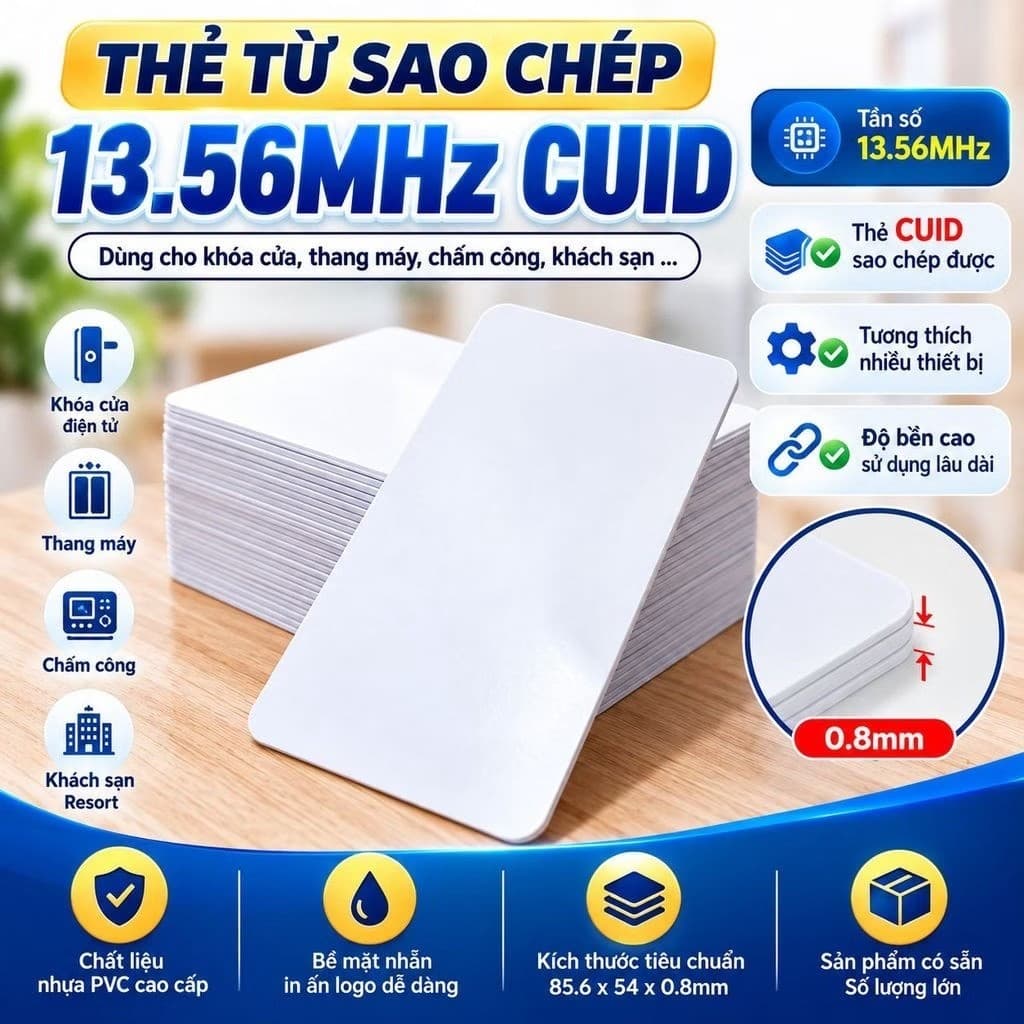 Thẻ Từ CUID Mã Hóa và Thẻ Sao Chép 13.56Mhz Chất Lượng Cao Thẻ Mifare 1K