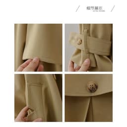(CHIC SEOUL) Khoác mangto kaki lửng 2 lớp màu nâu trà xinh xắn phong cách Nertro Hàn Quốc (ảnh thật là 2 ảnh cuối) 2
