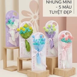 Xấp 10 cái bìa giấy cứng dùng để gắn hoa, bìa thiệp giấy cài hoa có quai cầm cực xinh xắn, cực thơ (không kèm hoa) 7