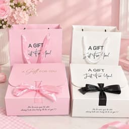 [TẶNG THIỆP+Hoa]Hộp Đựng Quà Màu Hồng Cao Cấp, Dạng Kéo Kèm Nơ Sang Trọng, Đựng Son, Nước Hoa, Túi Xách 2