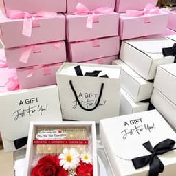[TẶNG THIỆP+Hoa]Hộp Đựng Quà Màu Hồng Cao Cấp, Dạng Kéo Kèm Nơ Sang Trọng, Đựng Son, Nước Hoa, Túi Xách 3