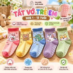 Combo 5/10 Đôi Tất Tập Đi, Vớ Chống Trơn Trượt Có Cao Su Bé Trai Gái Từ 0-3Tuổi 2