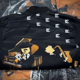 Áo khoác bomber gió nam nữ FIGLE in hoạ tiết nghệ sĩ âm nhạc vân chữ monogram 3D hai mặt boy phố 6